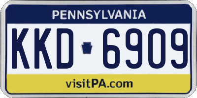 PA license plate KKD6909