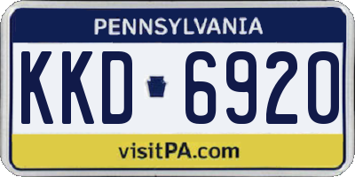 PA license plate KKD6920