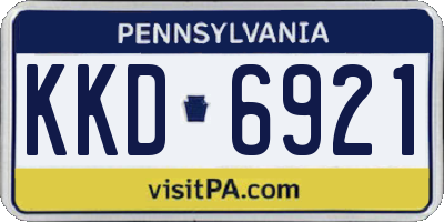 PA license plate KKD6921