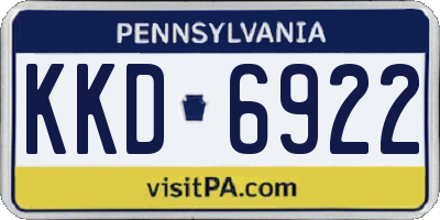 PA license plate KKD6922