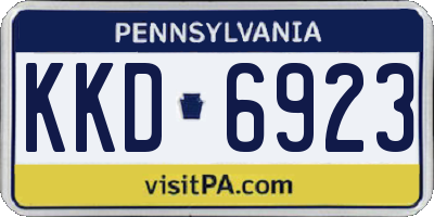 PA license plate KKD6923