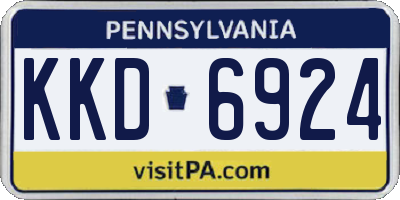 PA license plate KKD6924