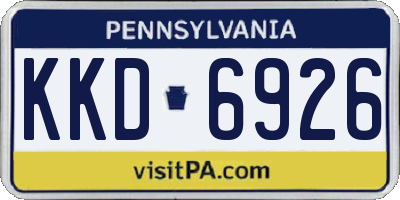PA license plate KKD6926
