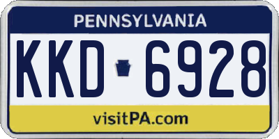 PA license plate KKD6928