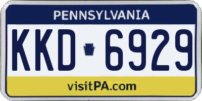 PA license plate KKD6929