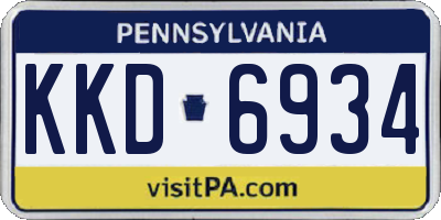 PA license plate KKD6934