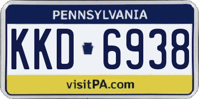 PA license plate KKD6938