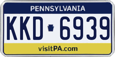 PA license plate KKD6939