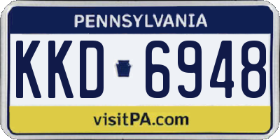 PA license plate KKD6948