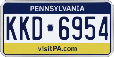 PA license plate KKD6954