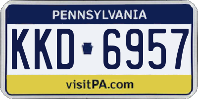 PA license plate KKD6957