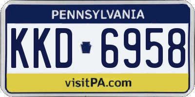 PA license plate KKD6958