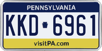 PA license plate KKD6961