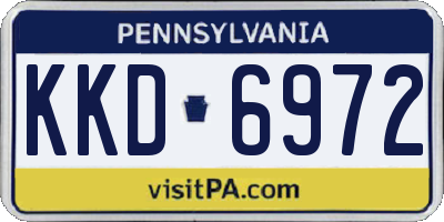 PA license plate KKD6972