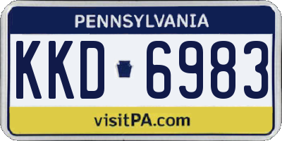 PA license plate KKD6983