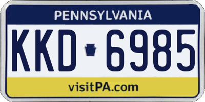 PA license plate KKD6985