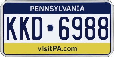 PA license plate KKD6988