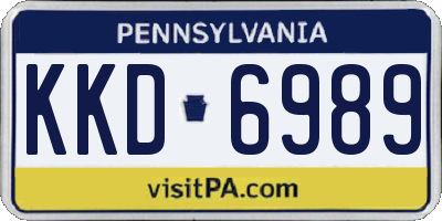 PA license plate KKD6989