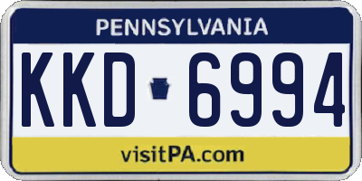 PA license plate KKD6994