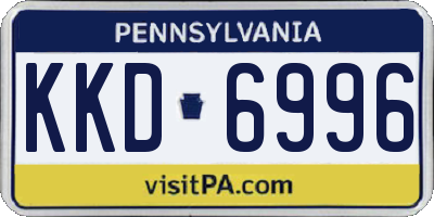 PA license plate KKD6996