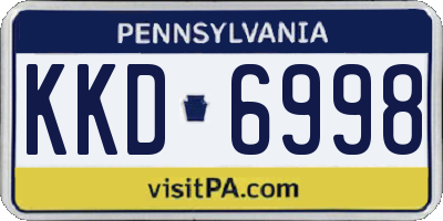 PA license plate KKD6998