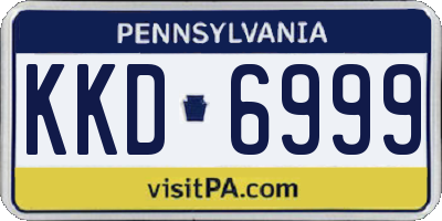 PA license plate KKD6999