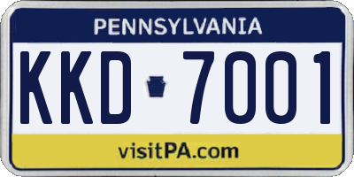 PA license plate KKD7001