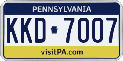 PA license plate KKD7007