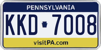 PA license plate KKD7008