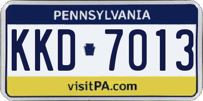 PA license plate KKD7013