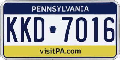 PA license plate KKD7016