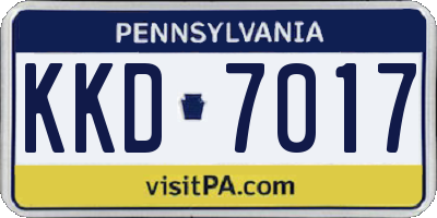 PA license plate KKD7017
