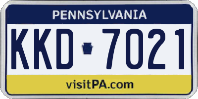 PA license plate KKD7021