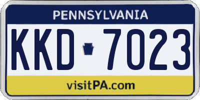 PA license plate KKD7023