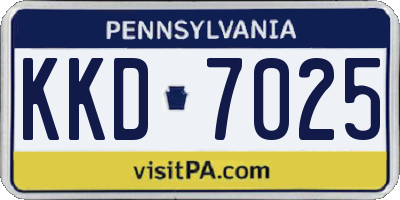 PA license plate KKD7025
