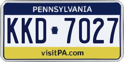 PA license plate KKD7027