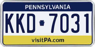 PA license plate KKD7031