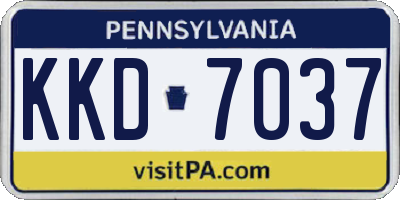 PA license plate KKD7037