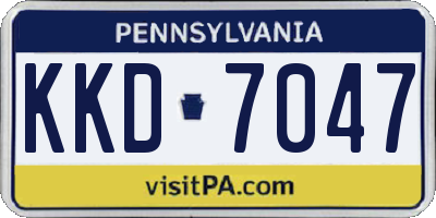 PA license plate KKD7047