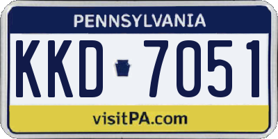 PA license plate KKD7051