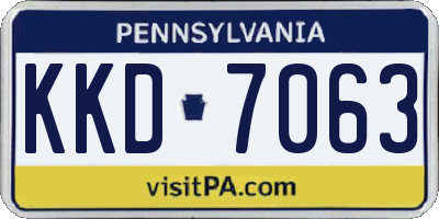 PA license plate KKD7063