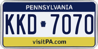 PA license plate KKD7070