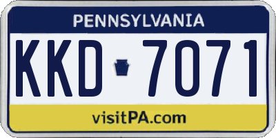 PA license plate KKD7071