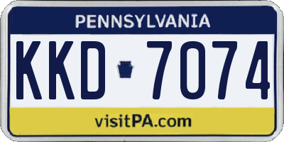 PA license plate KKD7074
