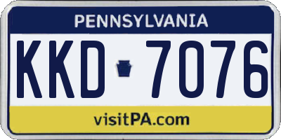 PA license plate KKD7076
