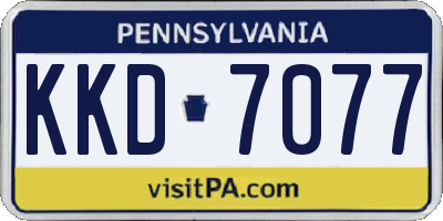 PA license plate KKD7077