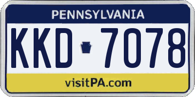 PA license plate KKD7078
