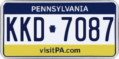 PA license plate KKD7087