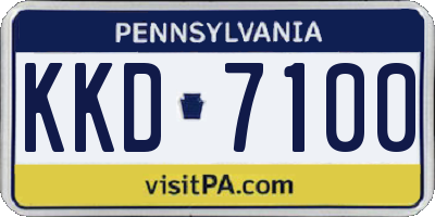 PA license plate KKD7100