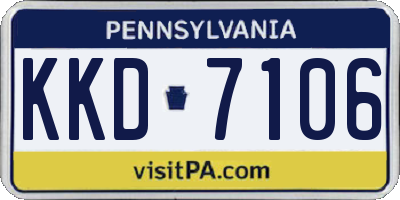 PA license plate KKD7106